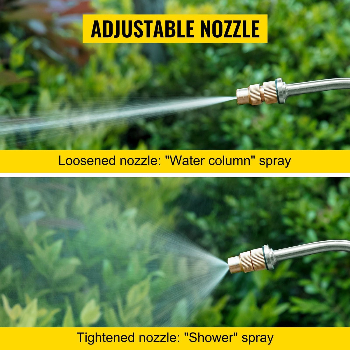 1.5Gal Stainless Steel Sprayer, Set with 16\" Wand& Handle& 3.3FT Reinforced Hose, Hand Pump Sprayer with Pressure Gauge&Safety Valve, Adjustable Nozzle Suitable for Gardening& Sanitizing