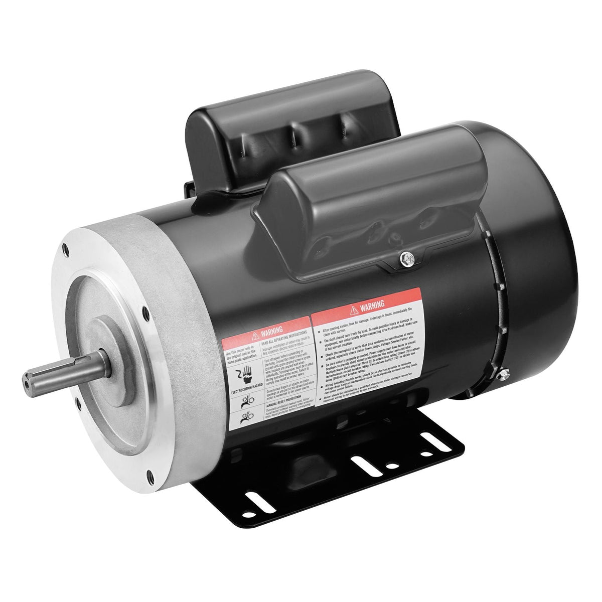 1.5HP Electric Motor 3450 rpm, AC 115V/230V, 56C Frame, Air Compressor Motor Single Phase, 5/8" Keyed Shaft, CW/CCW Rotation for Agricultural Machinery and General Equipment