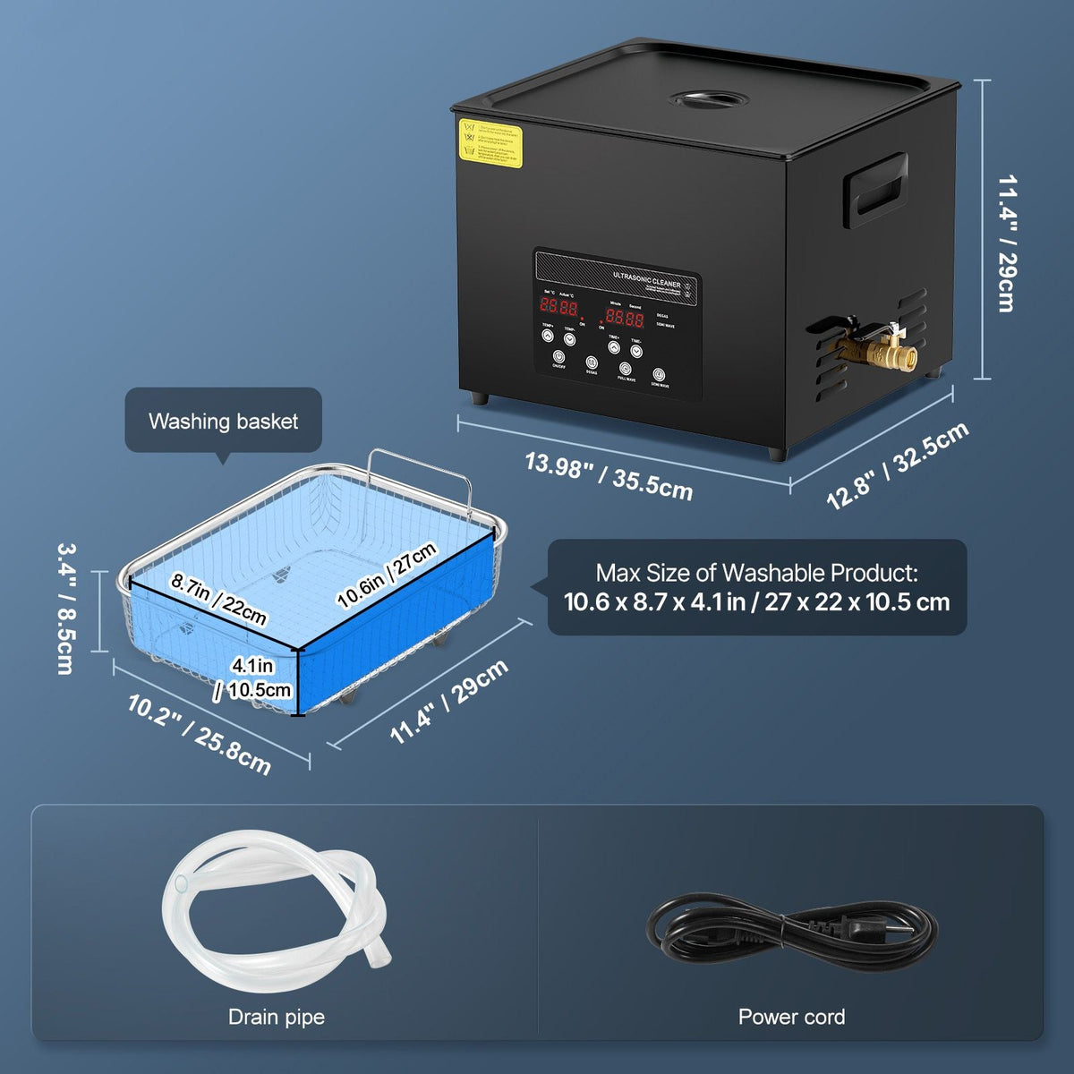 15L Ultra Sonic Cleaner, 360W Digital Ultrasonic Cleaning Machine with Gentle Mode & Upgraded Degassing, 40kHz Industrial Ultrasound Cleaner with Heater & Timer for Retainer, Jewelry, Tools