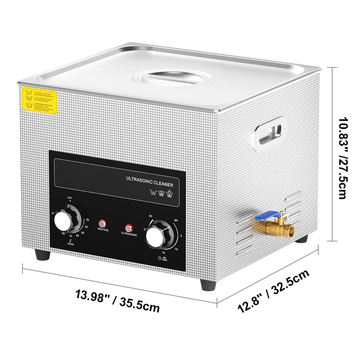 15L Ultrasonic Cleaner with Heater Timer & Basket, Professional Digital Sonic Cavitation Machine, 360W Cleaning Machine for Lab Tools, Metal Parts, Carburetor, Brass, Auto Parts, Engine Parts