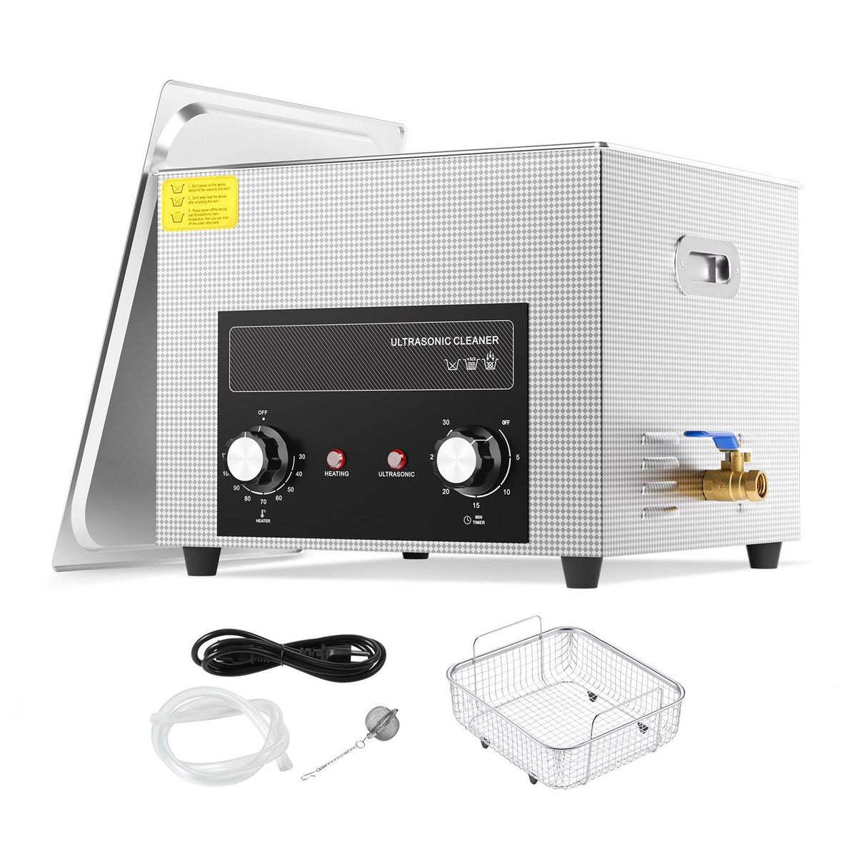 15L Ultrasonic Cleaner with Heater Timer & Basket, Professional Digital Sonic Cavitation Machine, 360W Cleaning Machine for Lab Tools, Metal Parts, Carburetor, Brass, Auto Parts, Engine Parts