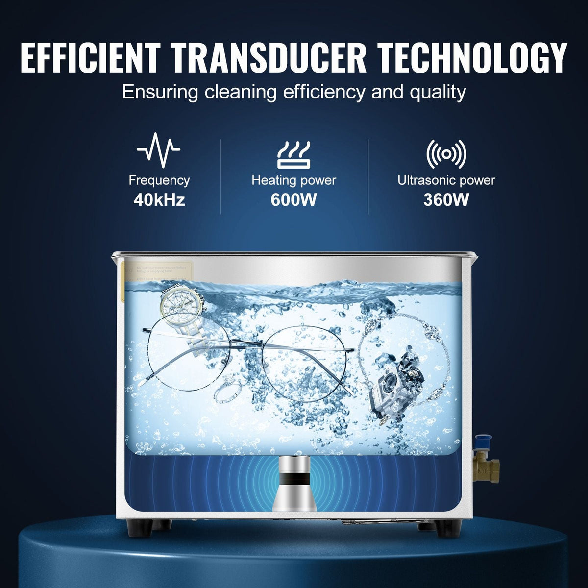 15L Upgraded Ultrasonic Cleaner (600W Heater,360W Ultrasonic) Professional Digital Lab Ultrasonic Parts Cleaner with Heater Timer for Glass Dental Instruments Cleaning