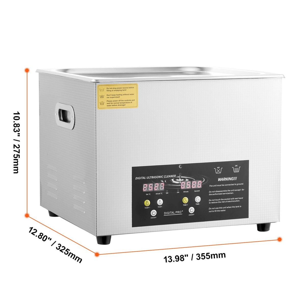 15L Upgraded Ultrasonic Cleaner (600W Heater,360W Ultrasonic) Professional Digital Lab Ultrasonic Parts Cleaner with Heater Timer for Glass Dental Instruments Cleaning