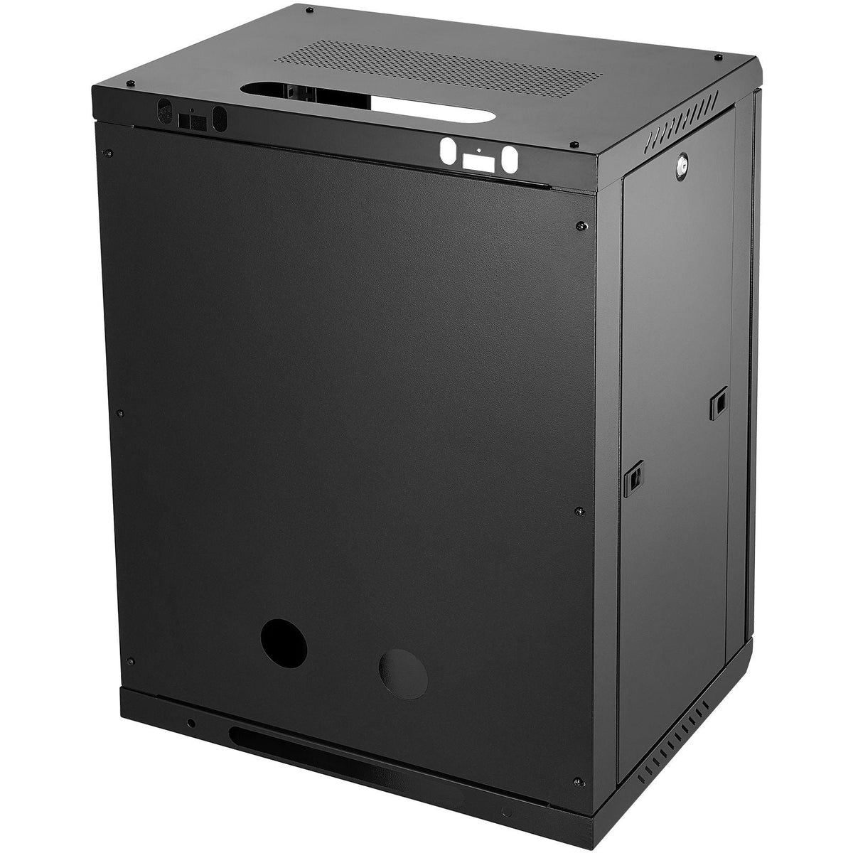 15U Wall Mount Network Cabinet, 500 lbs Max. Ground Load Capacity, Server Rack Cabinet Enclosure with Locking Tempered Glass Door, Side Panels, Q235 Carbon Steel, for IT Equipment, A/V Devices