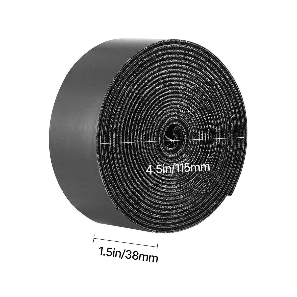 16 ft x 1.5 in Hook and Loop Tape, Hook Loop Heavy Duty Strips Rolls, Strong Nylon Self Adhesive Strips Roll, Sticky Back Fastener Tape Roll Ideal for Home Office School and Crafting, Black