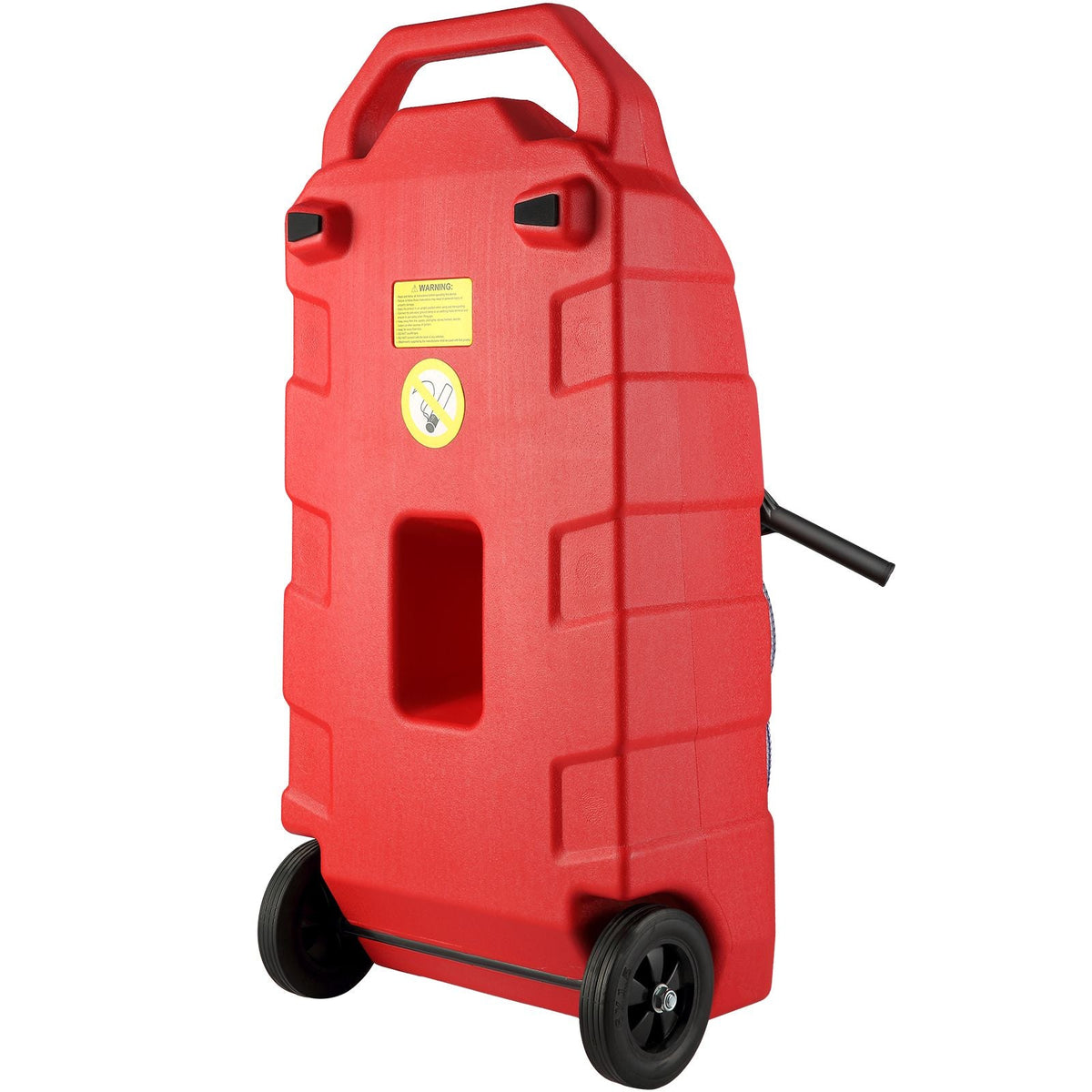 16 Gallon Fuel Caddy, 7.8 L/min, Portable Gas Storage Tank Container with Rubber Wheels, Gravity-flow Mode, Fuel Transfer Storage Tank for Gasoline Diesel Machine Oil Car Mowers Boat Motorcycle