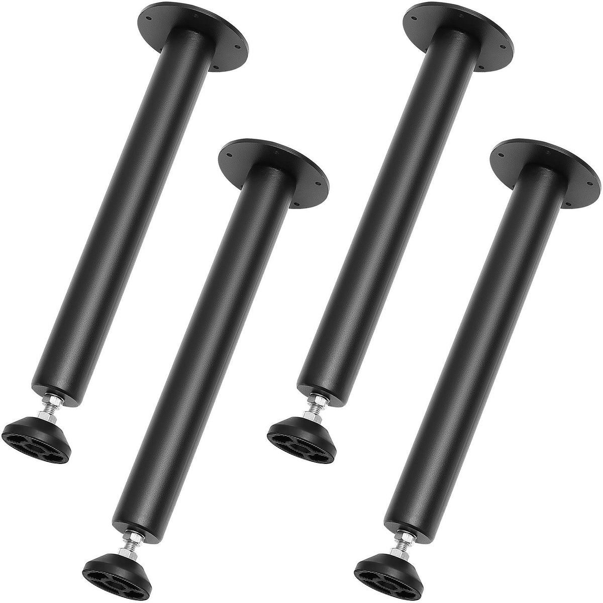 16 Inch Adjustable Desk Legs, Reinforced Steel Office Table Furniture legs Set of 4 for DIY, 1200 lbs Load Capacity Heavy Duty Desk Legs, Quick Instalation Legs with Adjustable Foot Cup Black