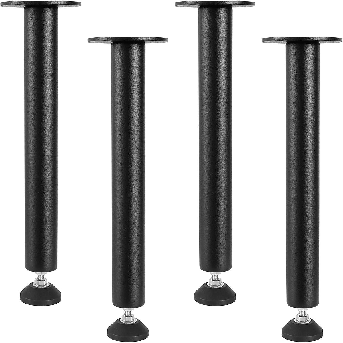 16 Inch Adjustable Desk Legs, Reinforced Steel Office Table Furniture legs Set of 4 for DIY, 1200 lbs Load Capacity Heavy Duty Desk Legs, Quick Instalation Legs with Adjustable Foot Cup Black