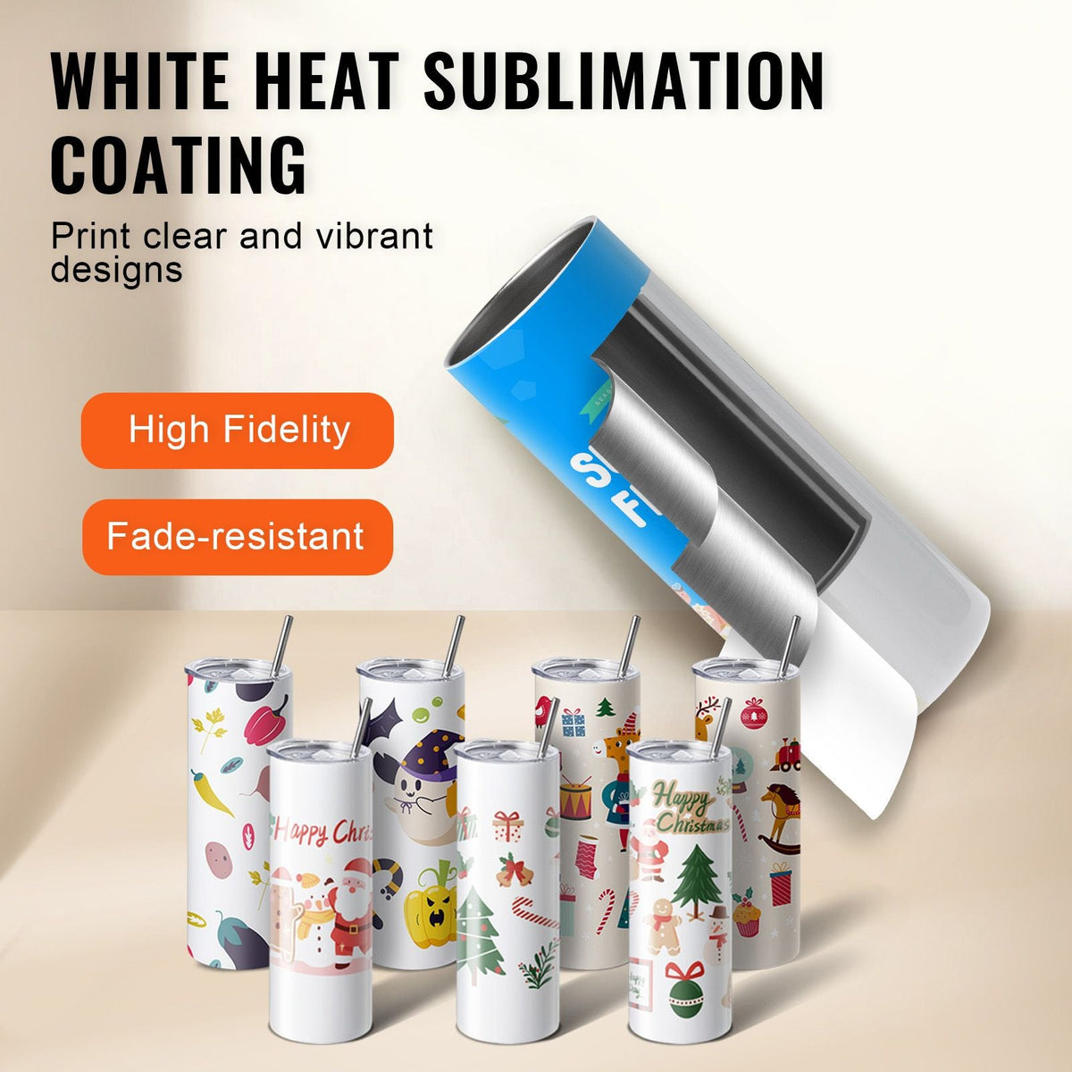16 Pack Sublimation Tumblers 20oz Skinny Straight, Stainless Steel Sublimation Tumblers Blank, Stainless Steel Double Wall Tumbler for Heat Transfer Customized Gifts with Lid and Straw, Gift Box