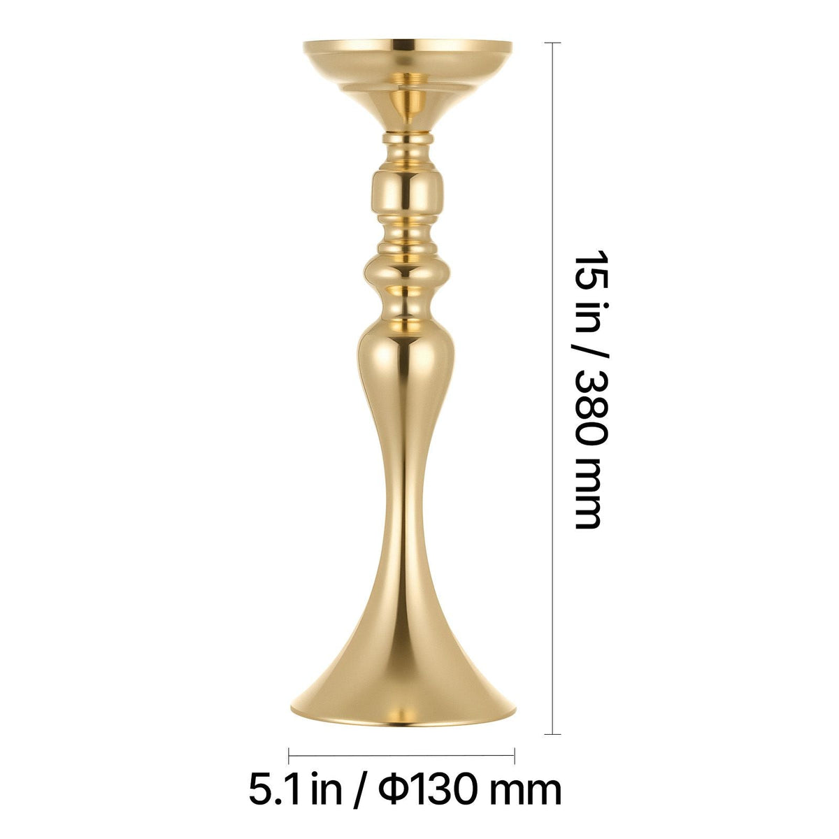 16 PCS Wedding Flower Vase, 15 in Tall Flower Table Centerpieces, Crystal Banquet Vases Easy Installation, Electroplated Versatile Arrangement Stand for Party Events Home Decor Reception, Gold