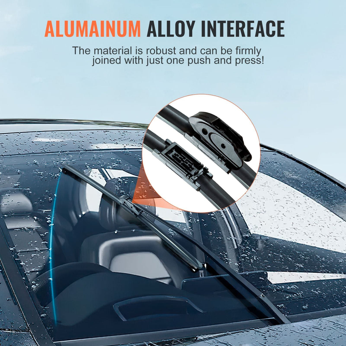 16" Rubber Wiper Blades, 40 cm Universal Replacement Wind Shield Wiper, Low Noise & Better Fit, with 4 Different Clips for most Car, Easy Installation