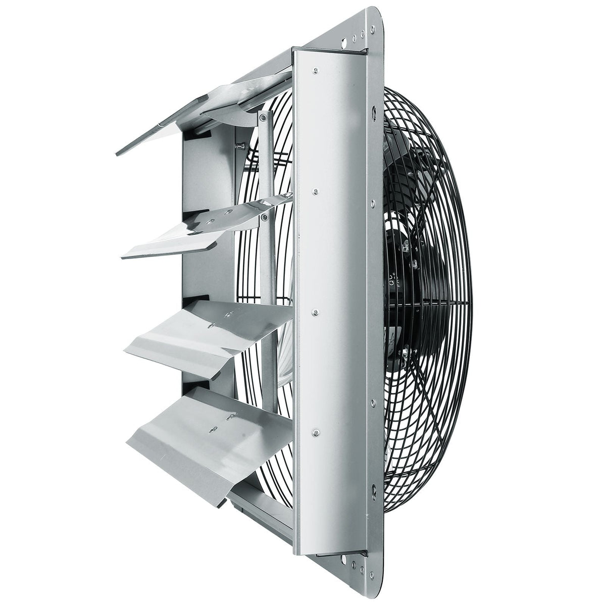 16'' Shutter Exhaust Fan, High-speed 2000 CFM, Aluminum Wall Mount Attic Fan with AC-motor, Ventilation and Cooling for Greenhouses, Garages, Sheds, Shops, FCC