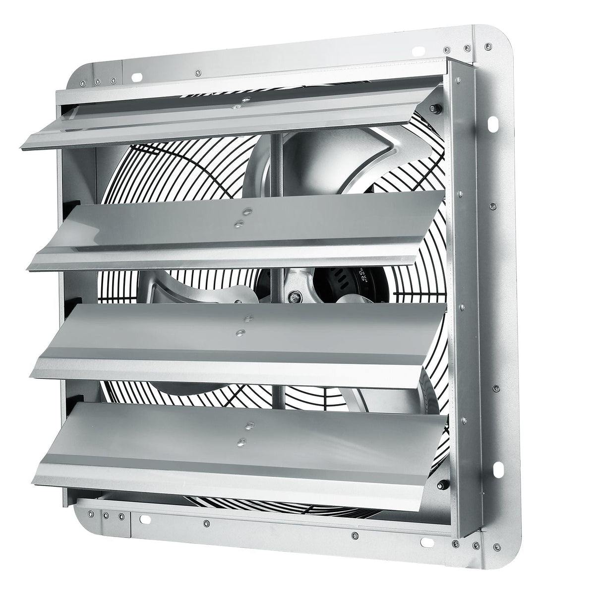 16'' Shutter Exhaust Fan, High-speed 2000 CFM, Aluminum Wall Mount Attic Fan with AC-motor, Ventilation and Cooling for Greenhouses, Garages, Sheds, Shops, FCC