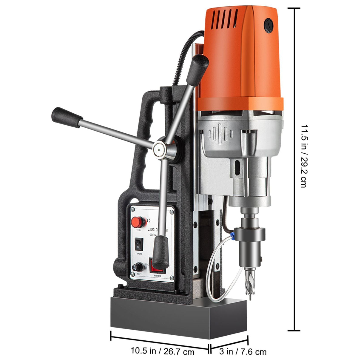 1680W MD50 Magnetic Drill 300 RPM Spindle Speed Electric Magnetic Drilling System with 2 Inch Boring Diameter and 2900 LBS Magnet Force