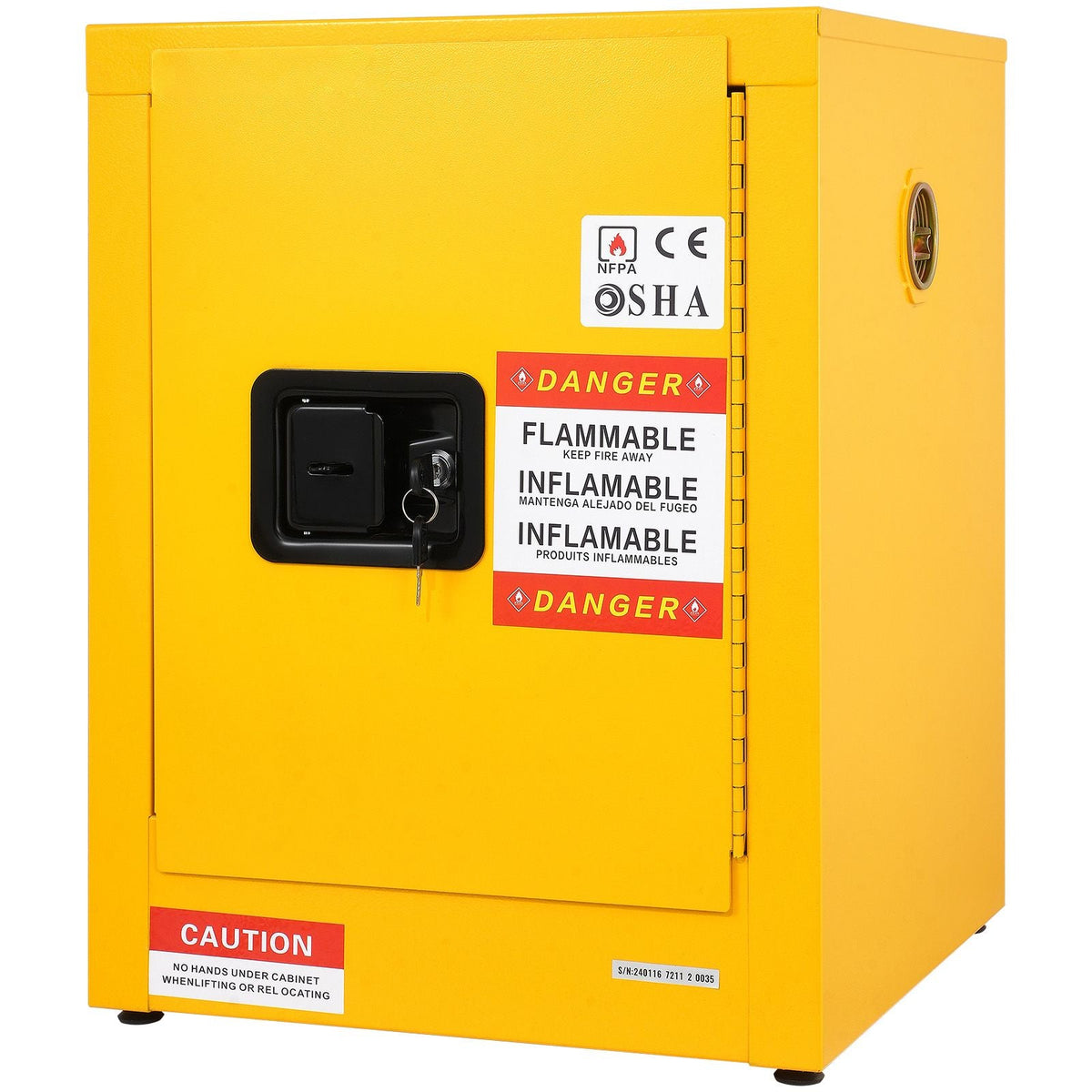 16.9" x 16.9" x 22" Flammable Cabinet Galvanized Steel, Safety Cabinet, Adjustable Shelf Flammable Storage Cabinet, for Commercial Industrial and Home Use