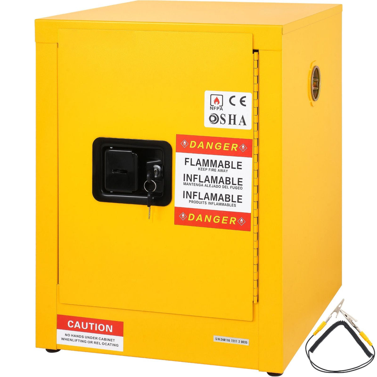 16.9" x 16.9" x 22" Flammable Cabinet Galvanized Steel, Safety Cabinet, Adjustable Shelf Flammable Storage Cabinet, for Commercial Industrial and Home Use