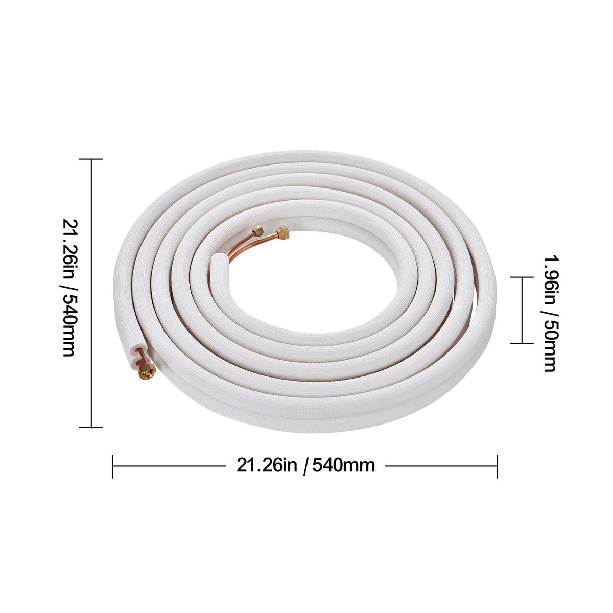 16FT Mini Split Line Set, 1/4" & 1/2" O.D Copper Pipes Tubing and Triple-Layer Insulation, for Air Conditioning or Heating Pump Equipment & HVAC with Rich Accessories (18ft Connection Cable)