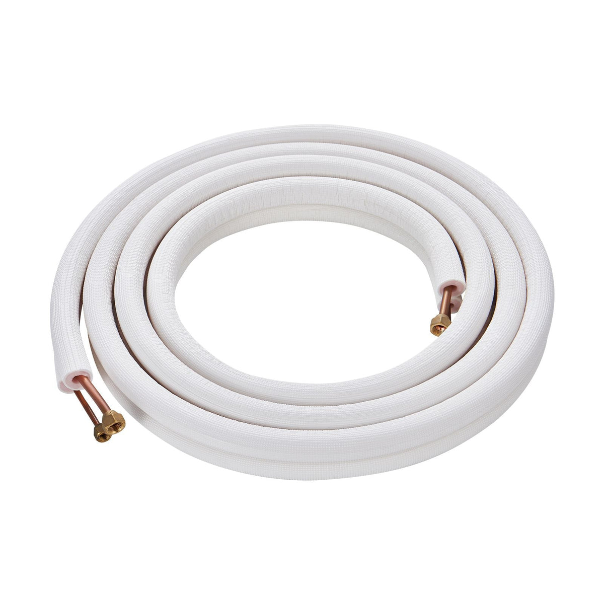 16FT Mini Split Line Set, 1/4" & 3/8" O.D Copper Pipes Tubing and Triple-Layer Insulation, for Air Conditioning or Heating Pump Equipment & HVAC with Rich Accessories (18ft Connection Cable)