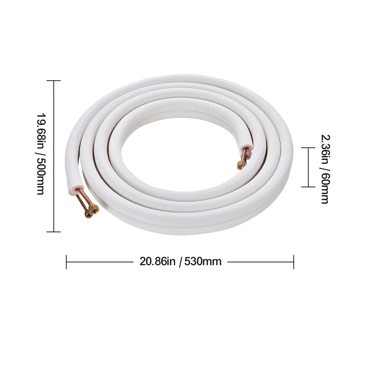 16FT Mini Split Line Set, 1/4" & 3/8" O.D Copper Pipes Tubing and Triple-Layer Insulation, for Air Conditioning or Heating Pump Equipment & HVAC with Rich Accessories (18ft Connection Cable)