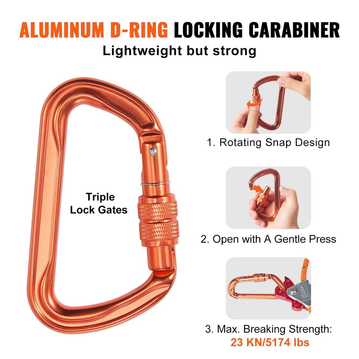 16mm Steel Core Flipline, 10ft(3m) Arborist Flipline, Flip Line for Tree Climbing with Alloy Steel Snap Hook & Aluminum Alloy Carabiner, 30KN Breaking Tension for Fall Protection, Tree Climber