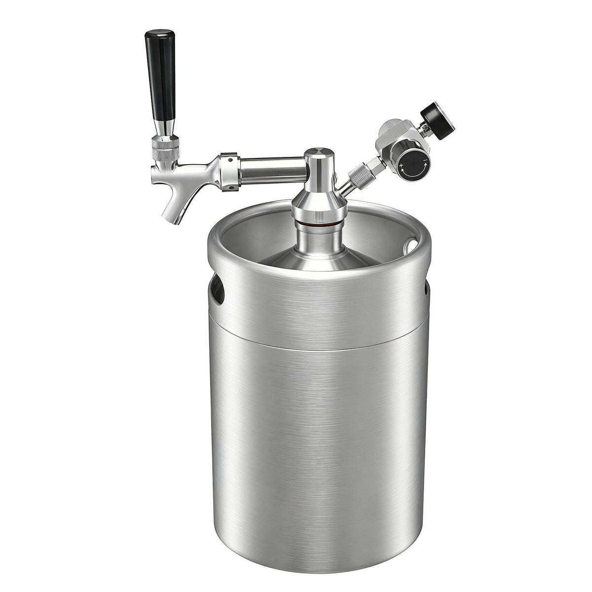 170oz Mini Keg, Pressurized Growler Tap System, 304 Stainless Steel Beer Kit, with Co2 Regulator, Self-Closing Faucet, Keeps Fresh and Carbonation for Homebrew, Craft and Draft Beer
