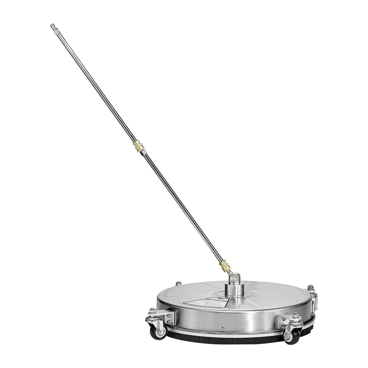 18" Pressure Washer Surface Cleaner, Stainless Steel Pressure Washer Attachments with 4 Wheels, 4000 Max PSI, 1/4 Quick Connector, 2 Spray Nozzles, 2 Extended Wands for Concrete, Patio, Deck