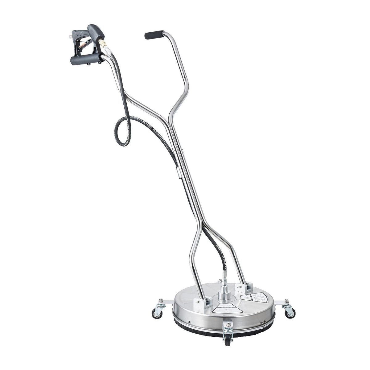 18" Pressure Washer Surface Cleaner, Stainless Steel Pressure Washer Attachments with 4 Wheels, 4000 Max PSI, 3/8 Quick Connector, 2 Spray Nozzles, Dual Handle, for Concrete, Patio, Sidewalk