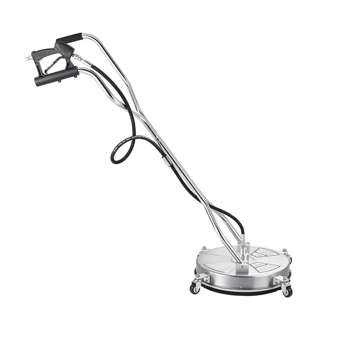 18" Pressure Washer Surface Cleaner, Stainless Steel Pressure Washer Attachments with 4 Wheels, 4000 Max PSI, 3/8 Quick Connector, 2 Spray Nozzles, Dual Handle, for Concrete, Patio, Sidewalk