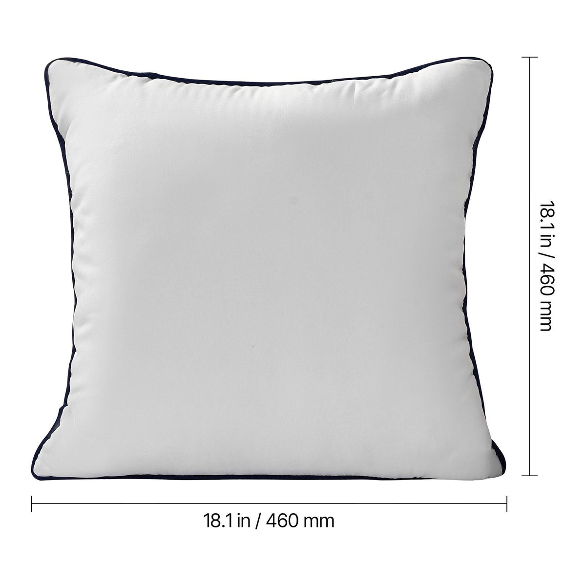 18 x 18 in Throw Pillow Inserts, Set of 2, Firm and Fluffy Decorative Down Alternative Pillows with Polyester Fiber, Square White Cushion with Zipper, for Indoor Bed Couch Sofa and Living Room