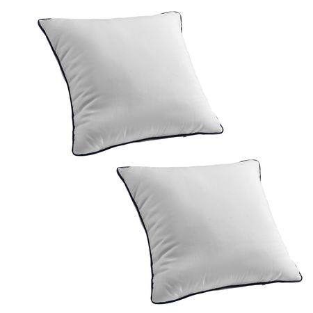 18 x 18 in Throw Pillow Inserts, Set of 2, Firm and Fluffy Decorative Down Alternative Pillows with Polyester Fiber, Square White Cushion with Zipper, for Indoor Bed Couch Sofa and Living Room