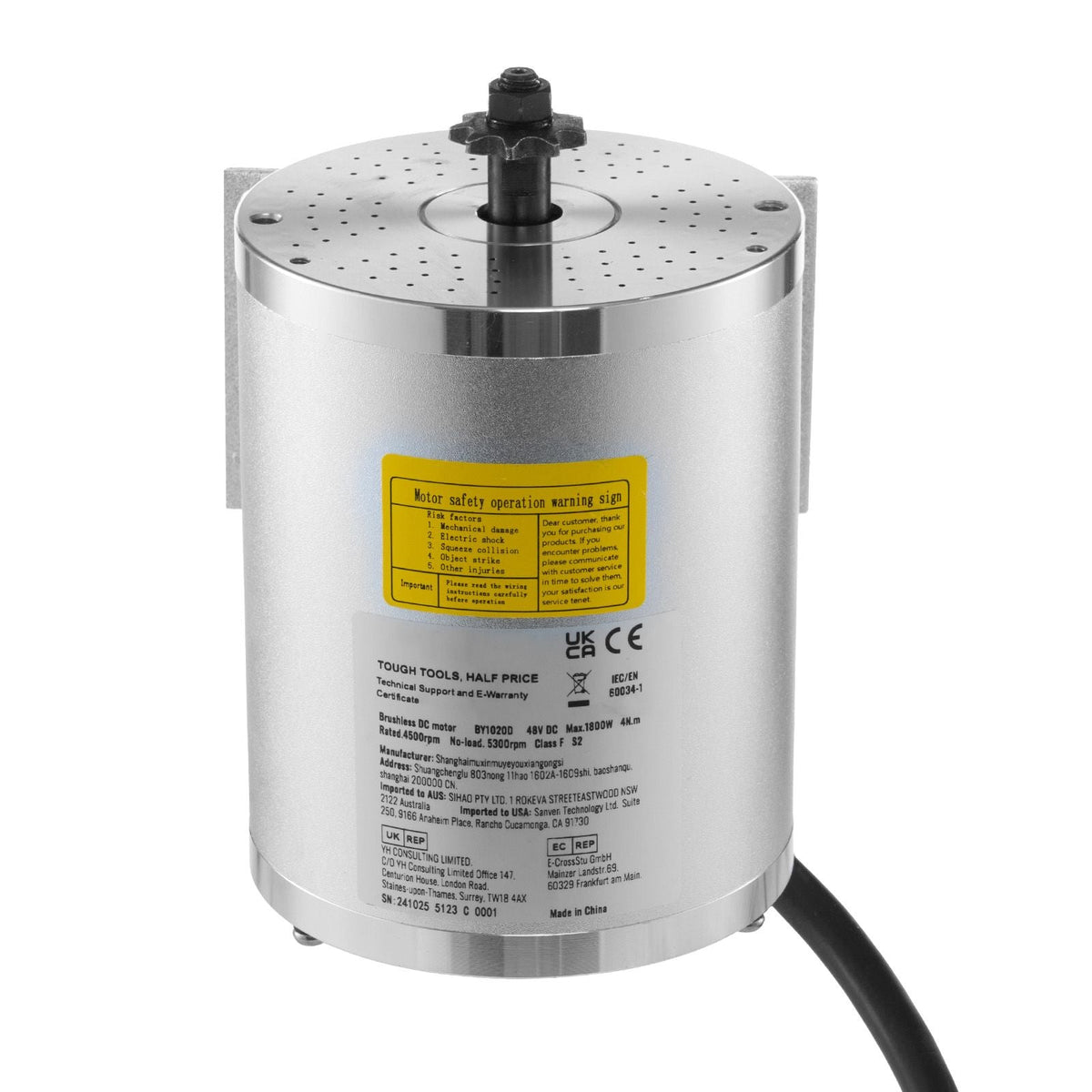 1800W Electric Brushless DC Motor, 48V 4500rpm Go Kart Electric Motor, Electric Dirt Bike Motor Engine for E-Bike Motorcycle Scooter DIY