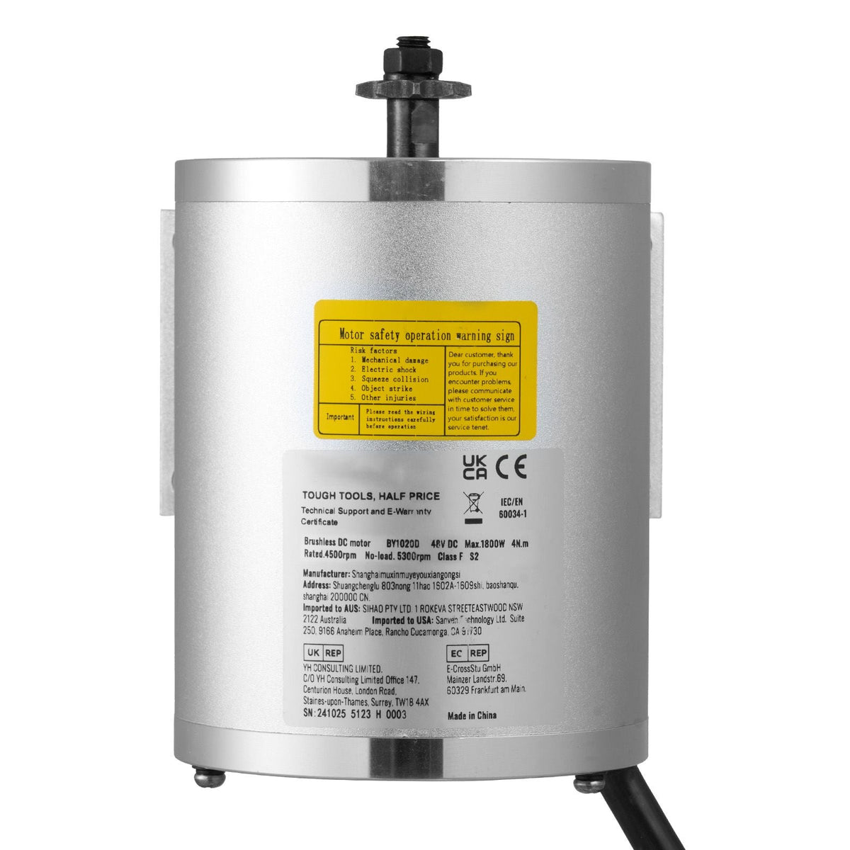 1800W Electric Brushless DC Motor, 48V 4500rpm Go Kart Electric Motor, Electric Dirt Bike Motor Engine for E-Bike Motorcycle Scooter DIY