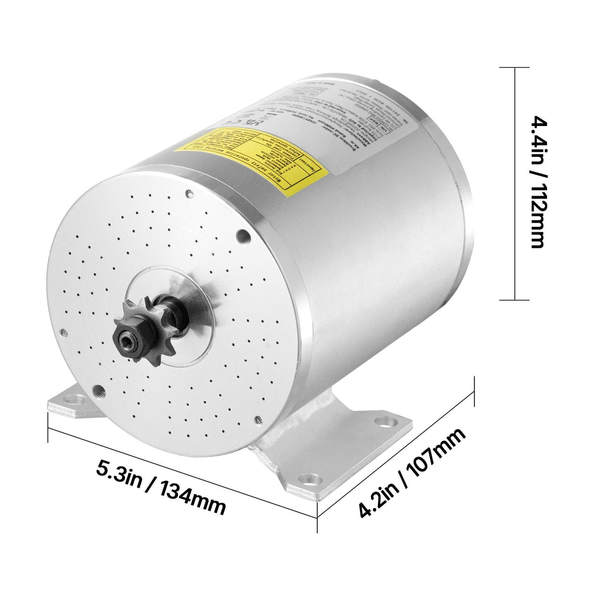 1800W Electric Brushless DC Motor Kit - 48V 4500rpm Motor with Upgraded Speed Controller and Foot Pedal Throttle Kit for Go Karts E-Bike Motorcycle Scooter DIY