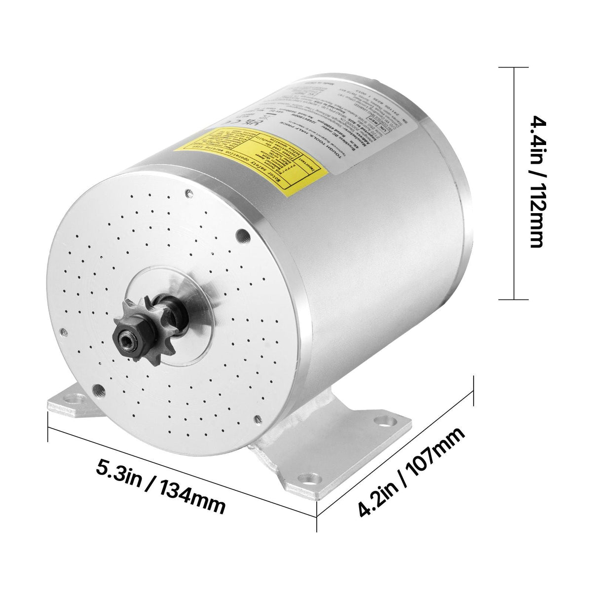 1800W Electric Brushless DC Motor Kit - 48V 4500rpm Motor with Upgraded Speed Controller and Foot Pedal Throttle Kit for Go Karts E-Bike Motorcycle Scooter DIY