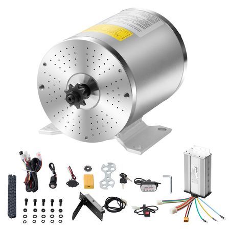 1800W Electric Brushless DC Motor Kit - 48V 4500rpm Motor with Upgraded Speed Controller, Foot Pedal and Throttle Grip Kit for Go Karts E-Bike Motorcycle Scooter