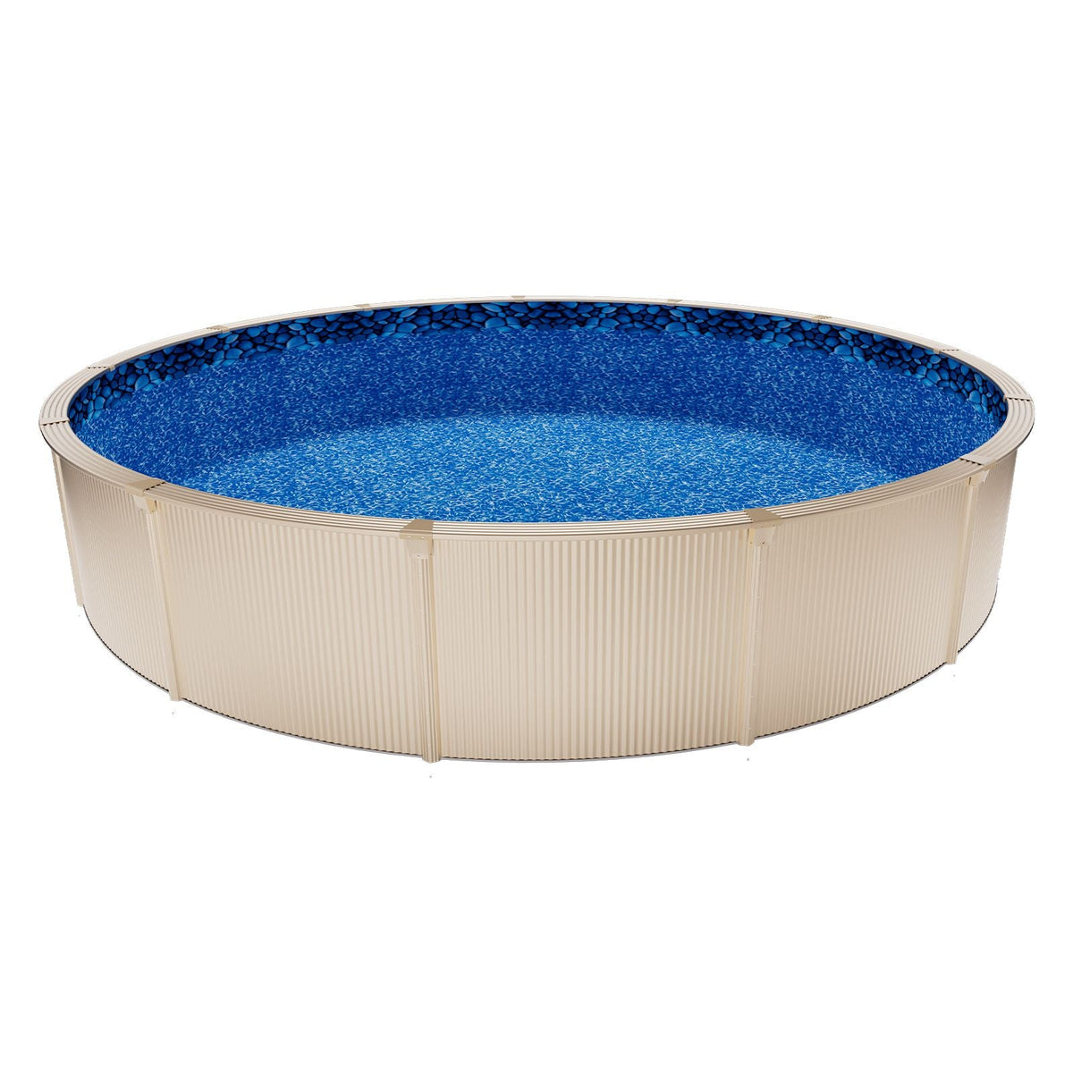 18ft Pool Liner, Round Overlap Swimming Pool Liner for 52 in Wall Height, Premium Vinyl, Easy Install with Leak-Proof Patches, Designed for Steel Sided Above-Ground,Outdoor, Boulder Swirl