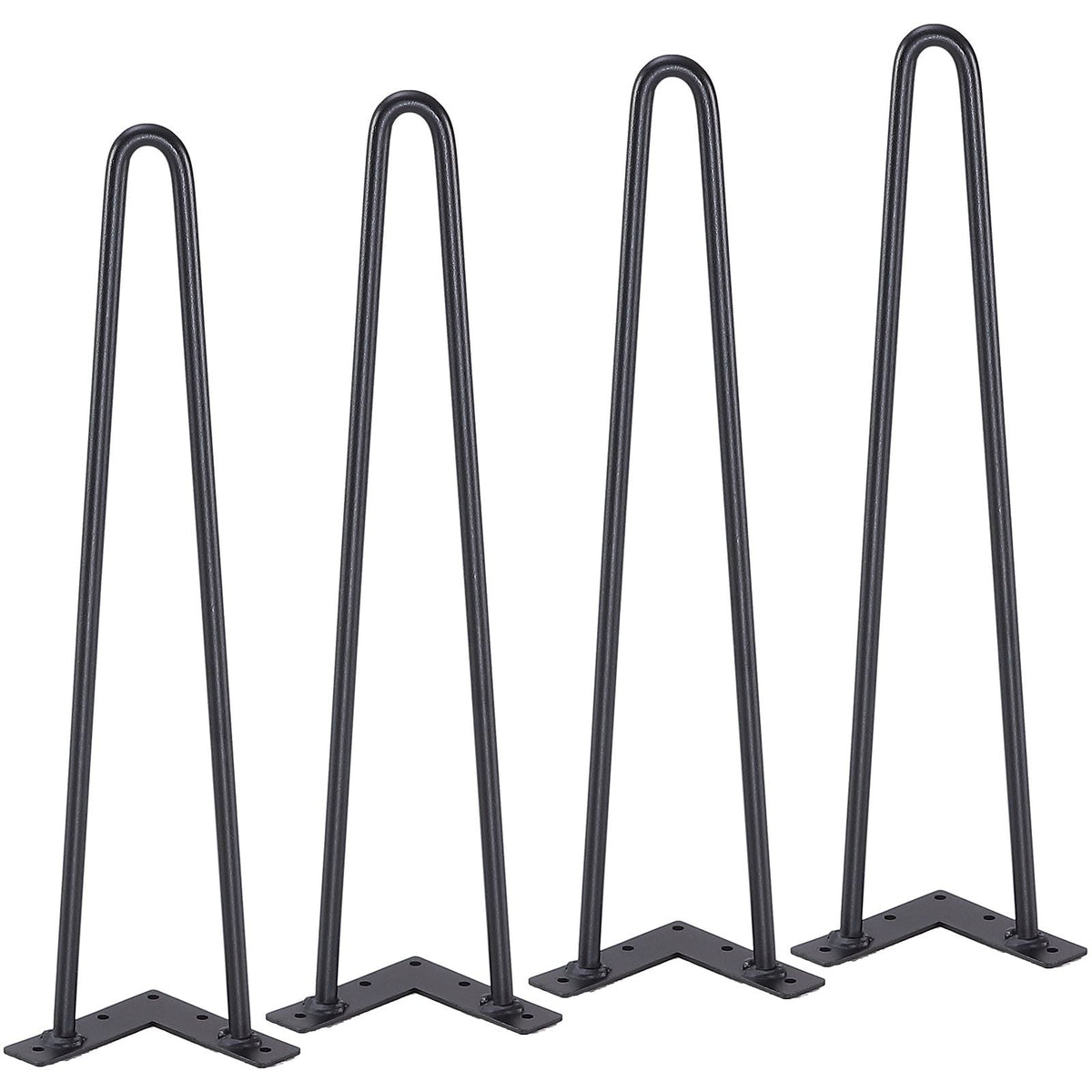 19" Hairpin Furniture Legs, Metal Home DIY Projects for Nightstand, Coffee Table, Desk, 500lbs Load Capacity with Rubber Floor Protectors, Metal Heavy Duty Sturdy Modern Table Legs, 4PCS Black