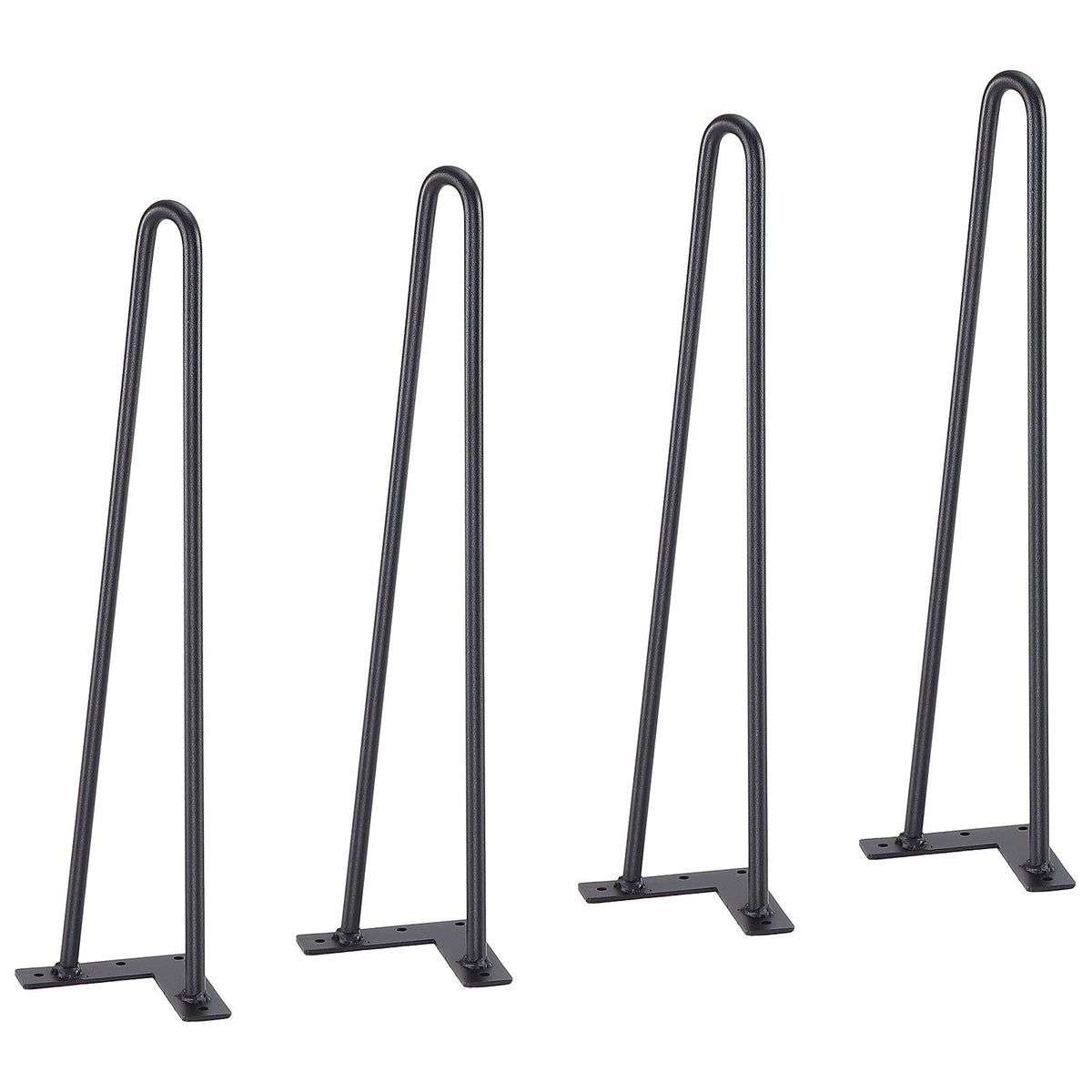 19" Hairpin Furniture Legs, Metal Home DIY Projects for Nightstand, Coffee Table, Desk, 500lbs Load Capacity with Rubber Floor Protectors, Metal Heavy Duty Sturdy Modern Table Legs, 4PCS Black