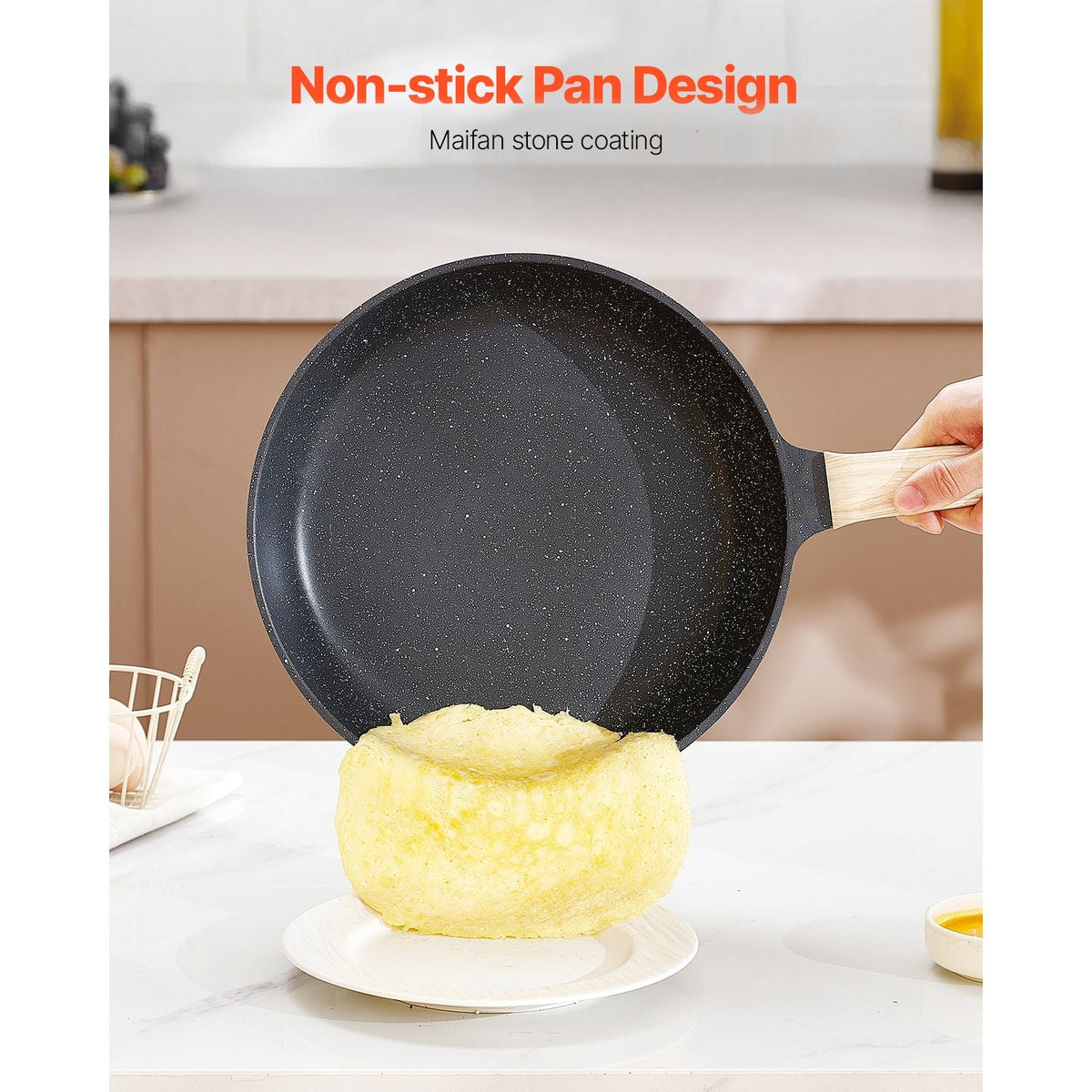 19 Piece Pots and Pans Set, Granite Nonstick Cookware Set, Induction Cookwares, Kitchen RV Cooking Sets with Frying, Sauce, Saute, Tempered Glass Lids, and Pan Protectors, Black