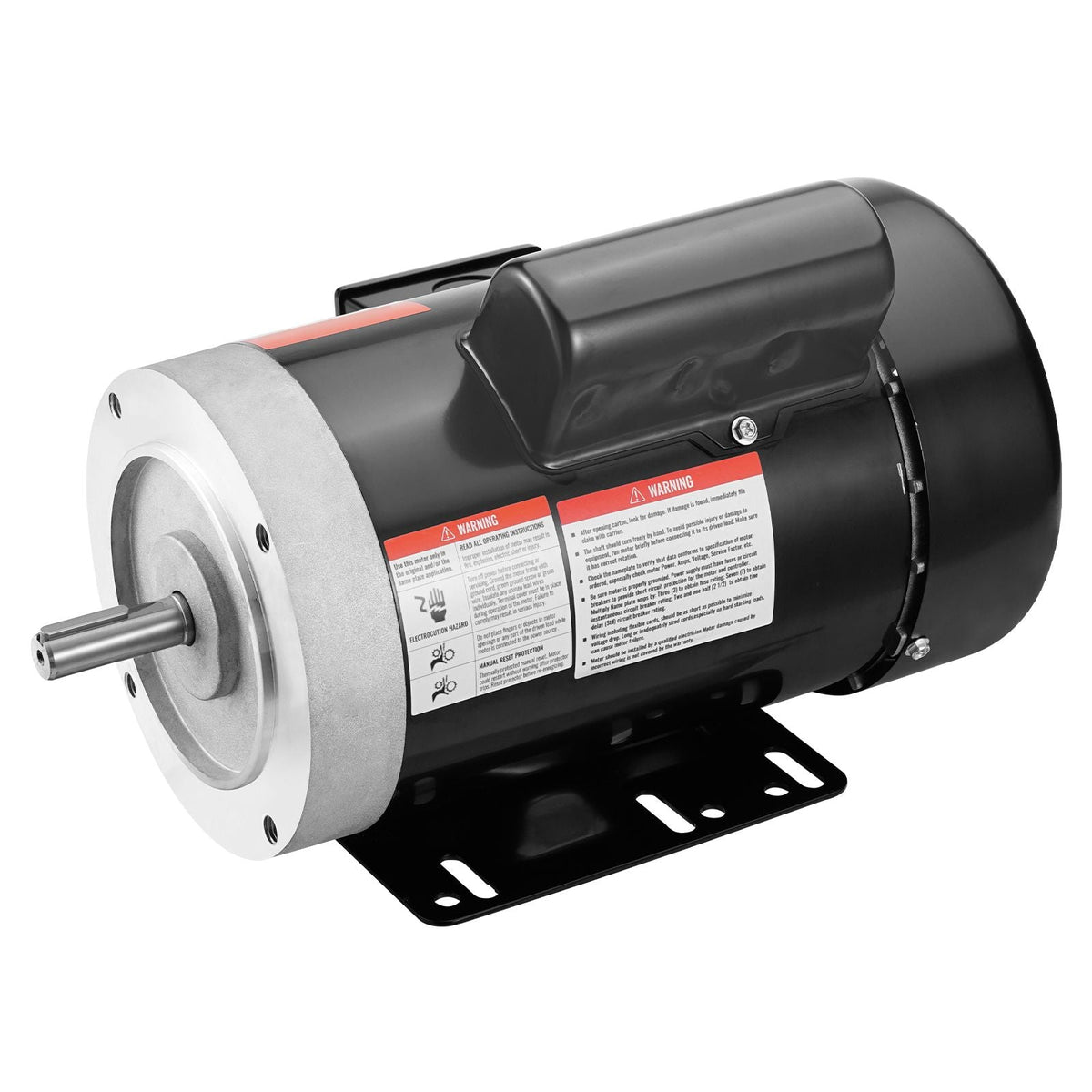1HP Electric Motor 1725 rpm, AC 115V/230V, 56C Frame, Air Compressor Motor Single Phase, 5/8" Keyed Shaft, CW/CCW Rotation for Agricultural Machinery and General Equipment