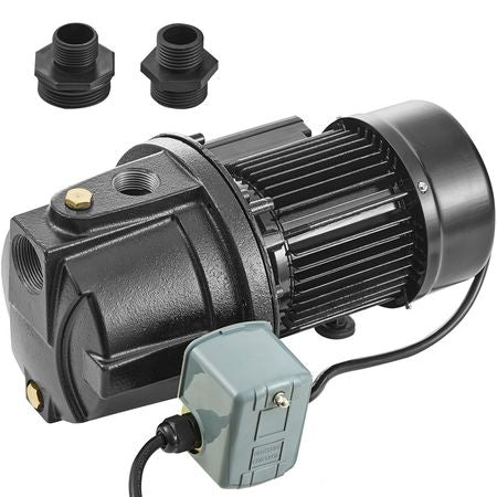 1HP Premium Cast Iron Shallow Well Jet Water Pump, 115 Volt, 17.6 GPM 164 FT Maximum Head Irrigation Water Pump, for Agricultural Garden Irrigation System High-Rise Water Supply Shower Booster