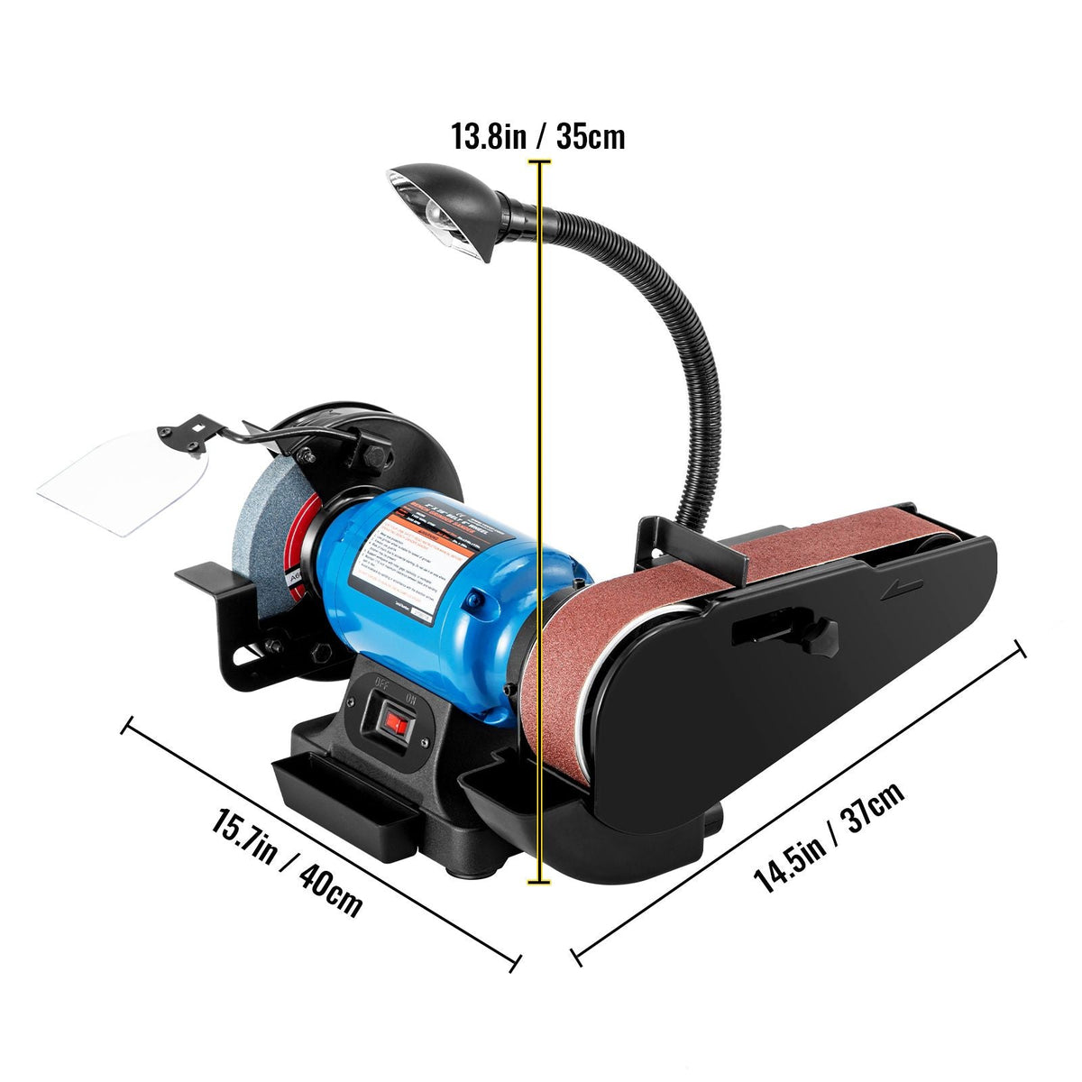 2 IN 1 2inch Belt Grinder for Knife Making 6inch 3450rpm per min Belt and Disc Bench Sander 90 Degree Belt Holder with Sturdy Base and LED Working Lamp