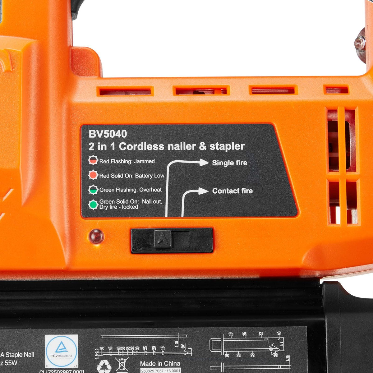 2-in-1 Cordless Brad Nailer, 18 Gauge, 20V Battery Powered Nail Gun and Staple Gun, with 500 pcs Nails, 500 pcs Staples, 2 x 2.0 Ah Li-ion Batteries, Charger, for Home Improvement, Woodworking