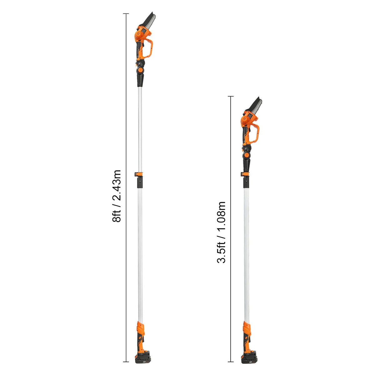 2-in-1 Cordless Pole Saw & Mini Chainsaw, 20V 2Ah Battery Pole Chainsaw, 5" Cutting Capacity 8 ft Reach Pole Saw for Branch Cutting & Tree Trimming (Battery and Blade Cover Included)