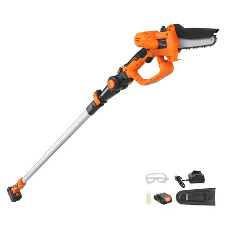 2-in-1 Cordless Pole Saw & Mini Chainsaw, 20V 2Ah Battery Pole Chainsaw, 5" Cutting Capacity 8 ft Reach Pole Saw for Branch Cutting & Tree Trimming (Battery and Blade Cover Included)