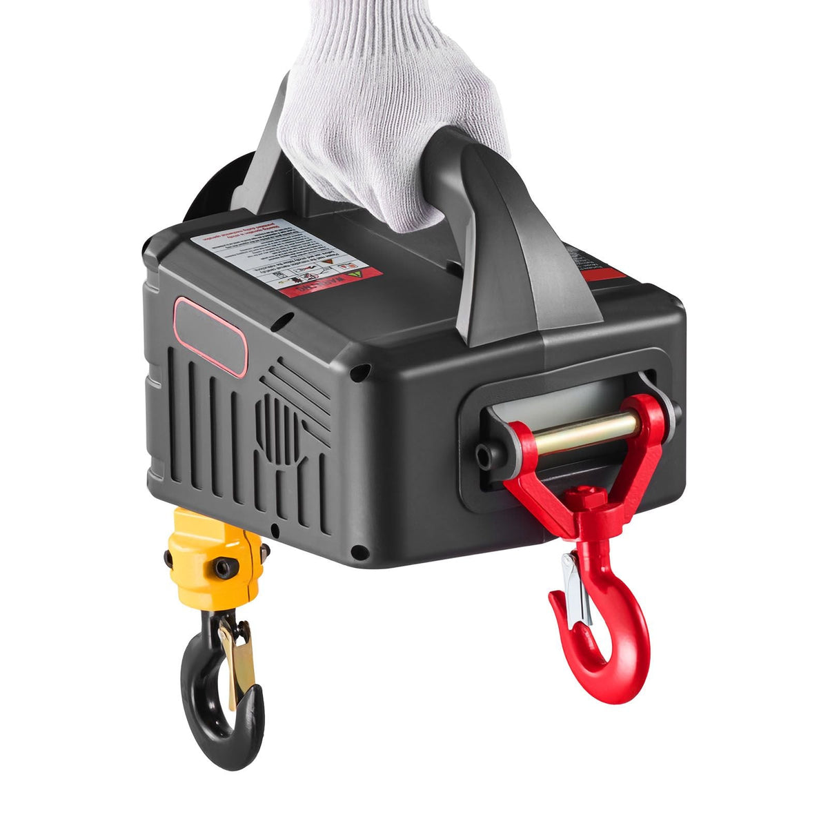 2-in-1 Electric Hoist Winch, 1100 lbs Capacity, 1500W Portable Power Winch Crane, 25 ft Lifting Height, 16.4 ft/min with Manual and Wireless Remote Control for Factory, Warehouss, Garage