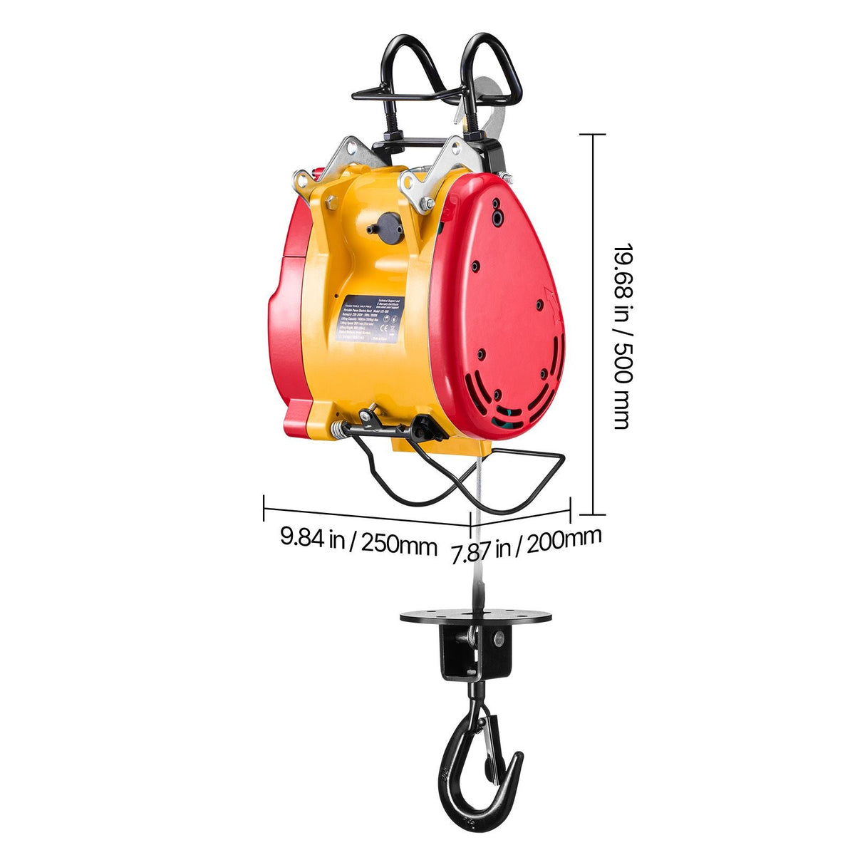 2-in-1 Electric Hoist Winch, 1100 lbs Capacity, 1800W Portable Power Winch, 98 ft Lifting Height, 36 ft/min with Wire and Wireless Remote Control, for Garage, Warehouse, Factory Lifting Towing