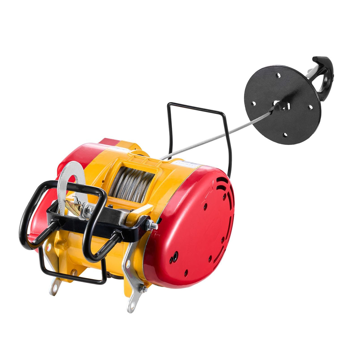 2-in-1 Electric Hoist Winch, 1100 lbs Capacity, 1800W Portable Power Winch, 98 ft Lifting Height, 36 ft/min with Wire and Wireless Remote Control, for Garage, Warehouse, Factory Lifting Towing
