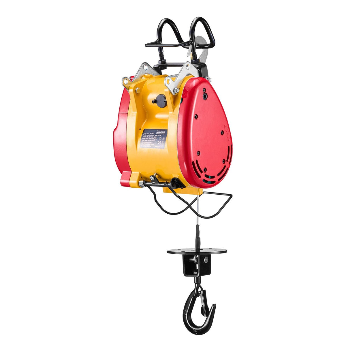 2-in-1 Electric Hoist Winch, 1100 lbs Capacity, 1800W Portable Power Winch, 98 ft Lifting Height, 36 ft/min with Wire and Wireless Remote Control, for Garage, Warehouse, Factory Lifting Towing
