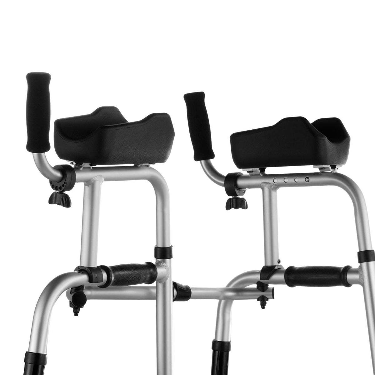 2 in 1 Folding Walker & Removable Armrests, Height Adjustable Foldable Walker with 5" Solid Wheels, Lightweight Aluminum | Front Wheeled Mobility Aid for Elderly Handicapped Disabled, 450 Pounds